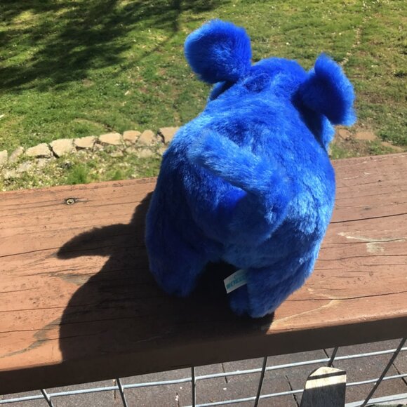 Vintage NWT 1986 Iwaya Corp Blue Plush Walking Snorting Wiggling Pig Battery-Op - Picture 4 of 5